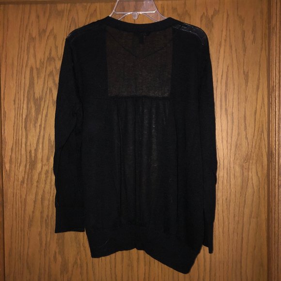 Black Lightweight Open Front Cardigan, Size Large - Picture 2 of 5